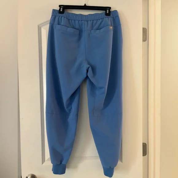 Men’s FIGS - Light (Ceil) blue Tansen jogger scrub pant. Size M/short. EUC - Picture 2 of 7